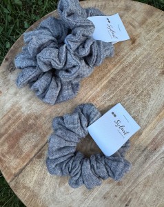Scrunchie MUŚLIN CIEMNY SZARY
