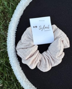 Scrunchie MUŚLIN JASNY BEŻ 