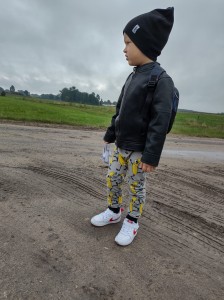 Czapka i komin prążek - CZARNY