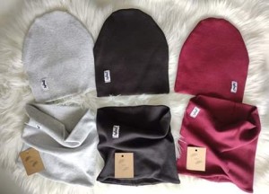 Czapka i komin prążek - SZARY MELANŻ