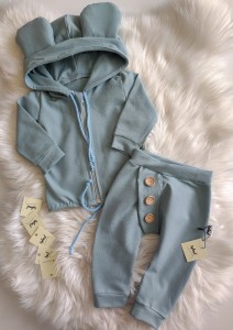 baggy z GUZIKAMI-brudny niebieski 