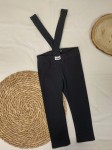 Legginsy z szelkami - prążek  czarne 