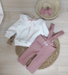 Legginsy z szelkami - brudny róż 