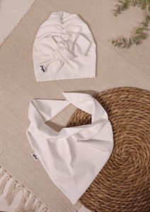 Turban pin-up i chusta klasyczna -ecru  