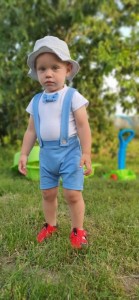 Komplet KLASYK LATO błękit - bluzeczka i spodenki  