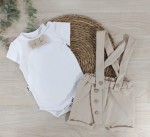 Komplet ELEGANT LATO jasny beż- body i spodenki  