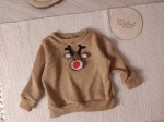 Sweterek RENIFER robiony ręcznie- karmelowy