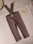 Legginsy z szelkami - brązowy 