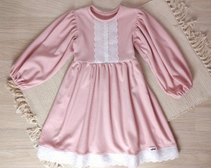 Sukienka MELANIA -wafelek brzoskwiniowy róż  