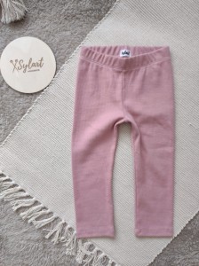Legginsy klasyczne prążek- BRUDNY RÓŻ 