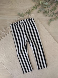 Legginsy klasyczne PASKI czarno białe  