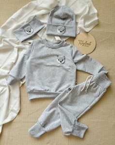 Komplet WILK szary melanż