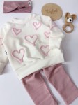 Bluza ecru SERDUSZKA róż 