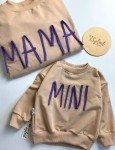 Bluza damska klasyczna jasny beż MAMA fiolet