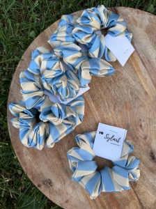 Scrunchie PASKI NIEBIESKO ŻÓŁTE 